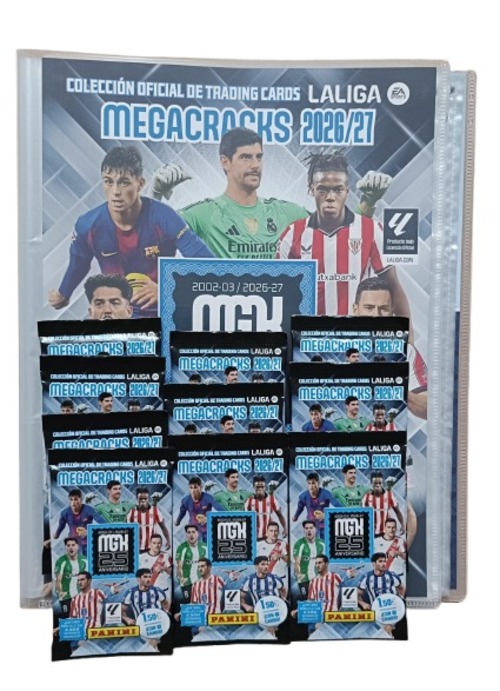 PANINI Megacracks 2026 2027 Archivador vacio(sin cartas ni sobres) + 10 sobres MGK Panini