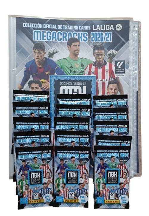 PANINI Megacracks 2026 2027 Archivador vacio(sin cartas ni sobres) + 15 sobres MGK Panini