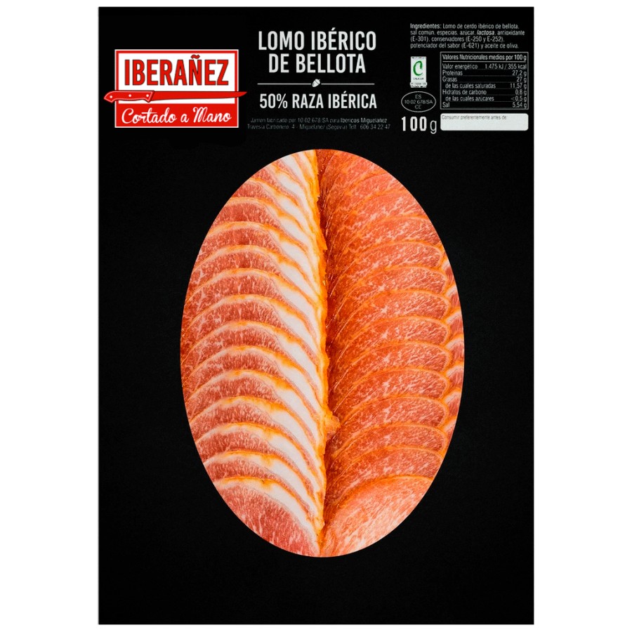 Lomo ibérico de bellota loncheado envasado al vacío