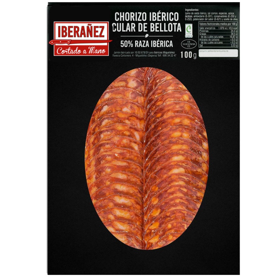 Iberañez Chorizo Ibérico Cular de Bellota loncheado y envasado al vacío