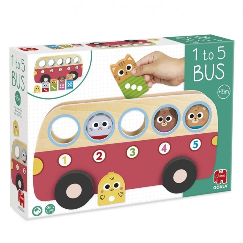 Diset Juego Autobús de madera Números 1 al 5 +18M - Goula