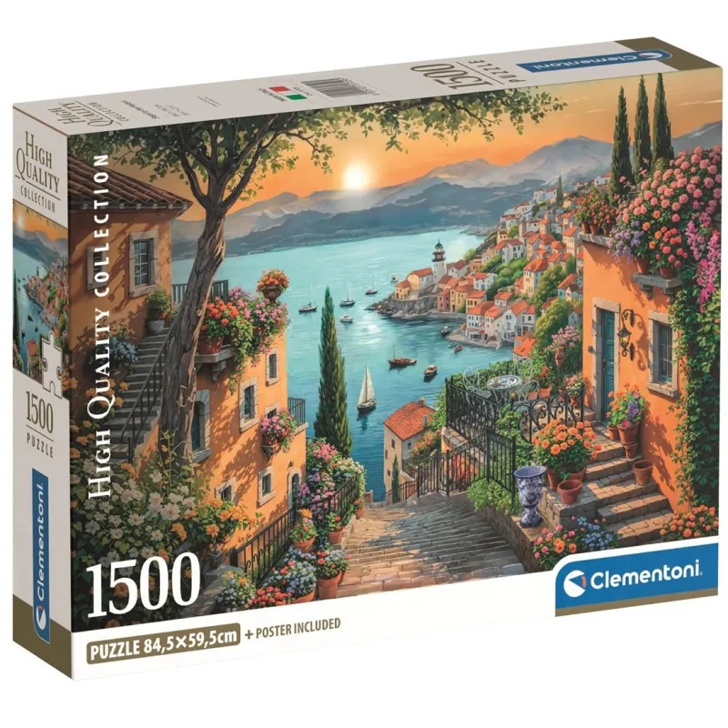 Clementoni Puzzle 1500 piezas Escalones hacia el Puerto Mediterráneo - Clementoni