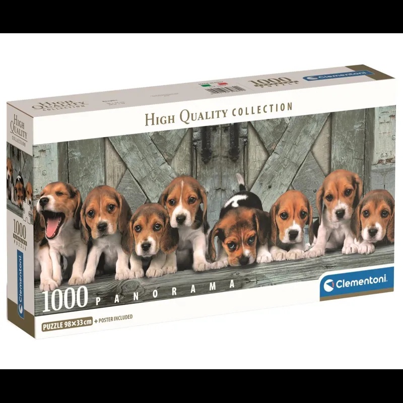 Clementoni Puzzle 1000 piezas Manada de Cachorros de Beagles Panorámico - Clementoni