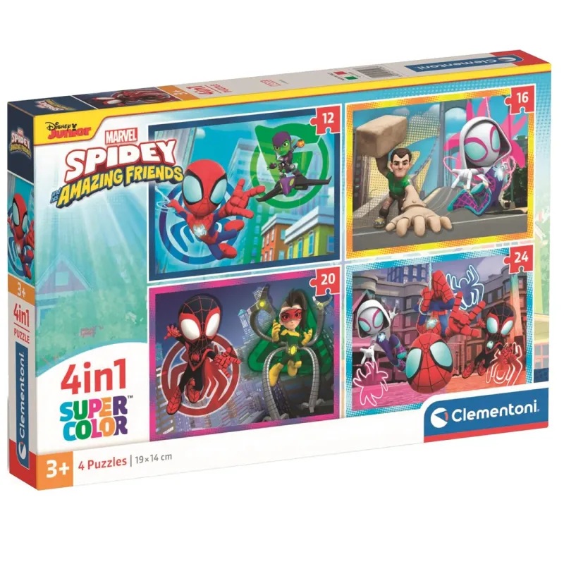 Disney Pack de 4 Puzzles Progresivos de Spidey y sus sorprendentes amigos +3A