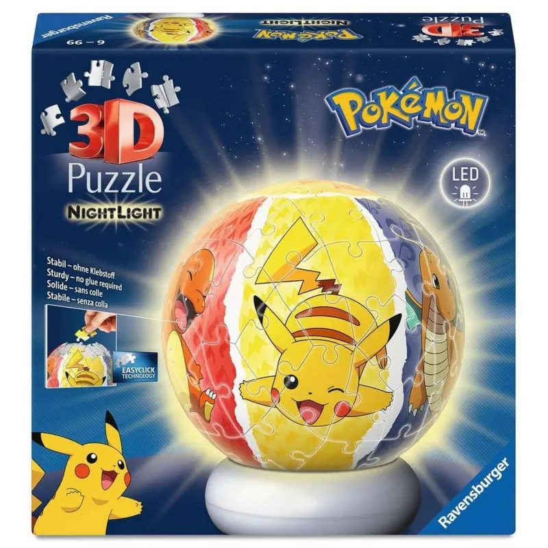 Pokémon Puzzle 3D de Pokémon Puzzleball con Luz - Ravensburger
