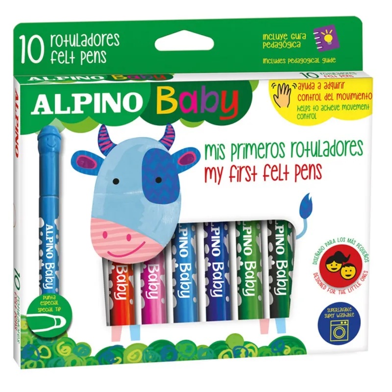 Alpino Estuche 10 Rotuladores de colores para Bebés - Alpino