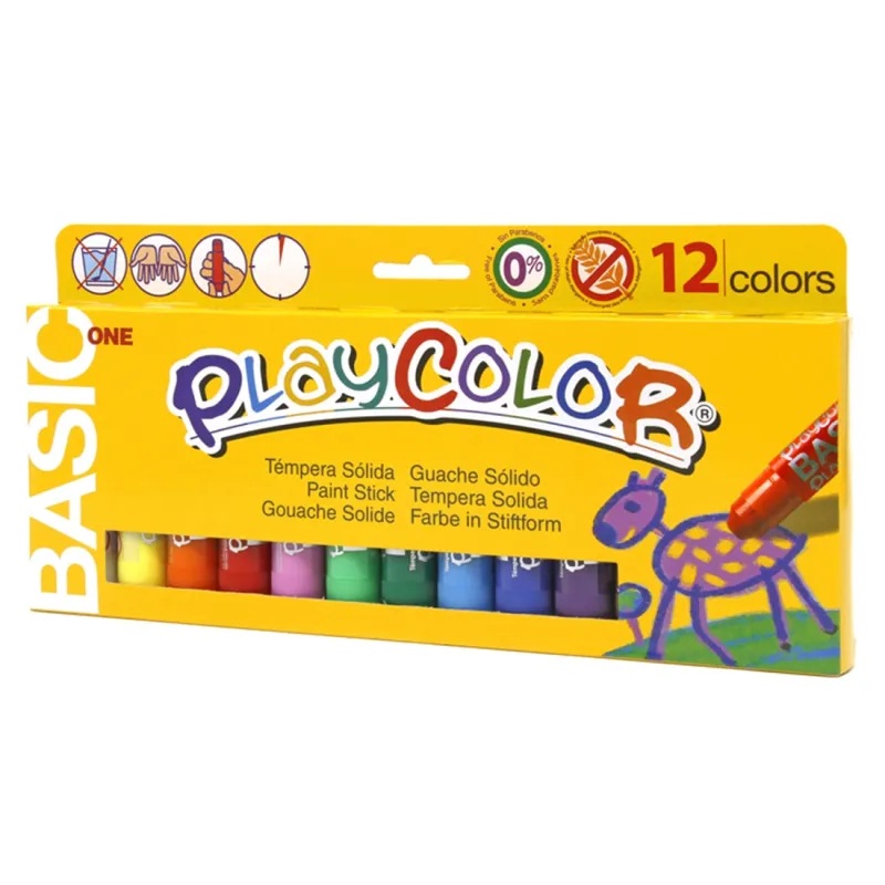 Alpino Estuche Témpera solida Playcolor Basic One 12 colores surtidos - Alpino