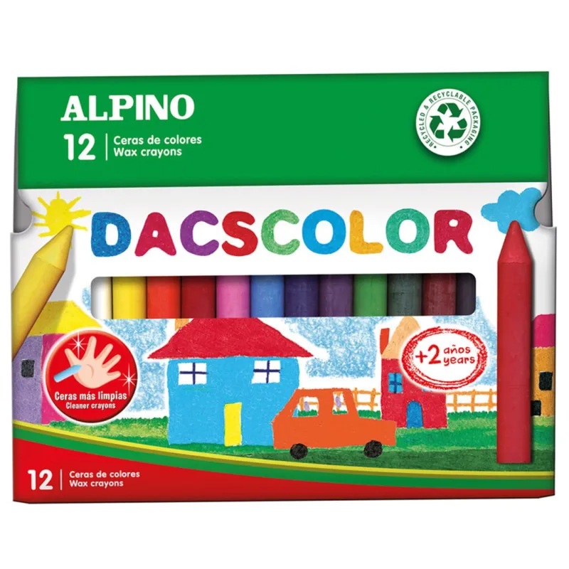 Alpino Estuche 12 Ceras Infantiles Dacscolor - Alpino