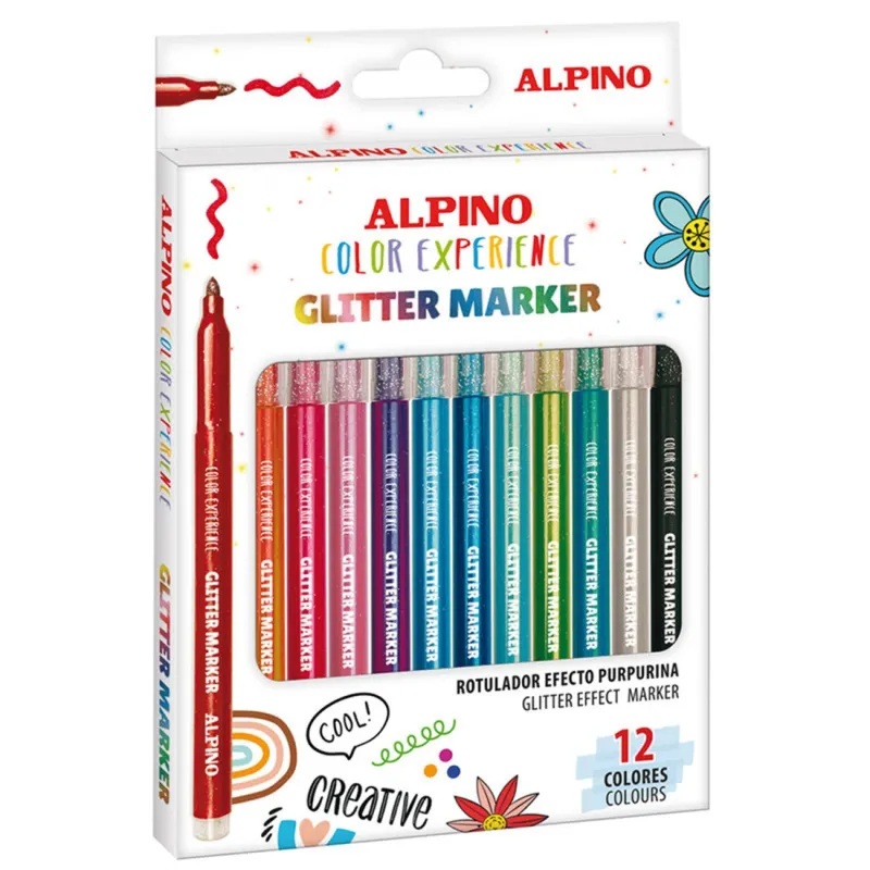Alpino Estuche 12 rotuladores Glitter Marker Color experiencia - Alpino