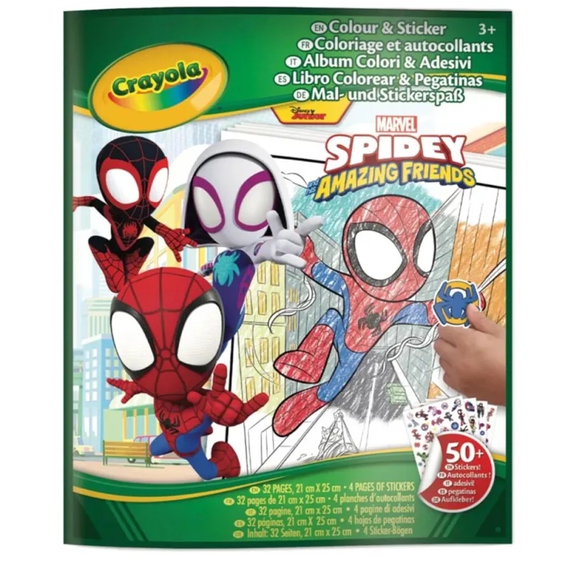 Disney Libro para Colorear + Stickers Spidey - Crayola