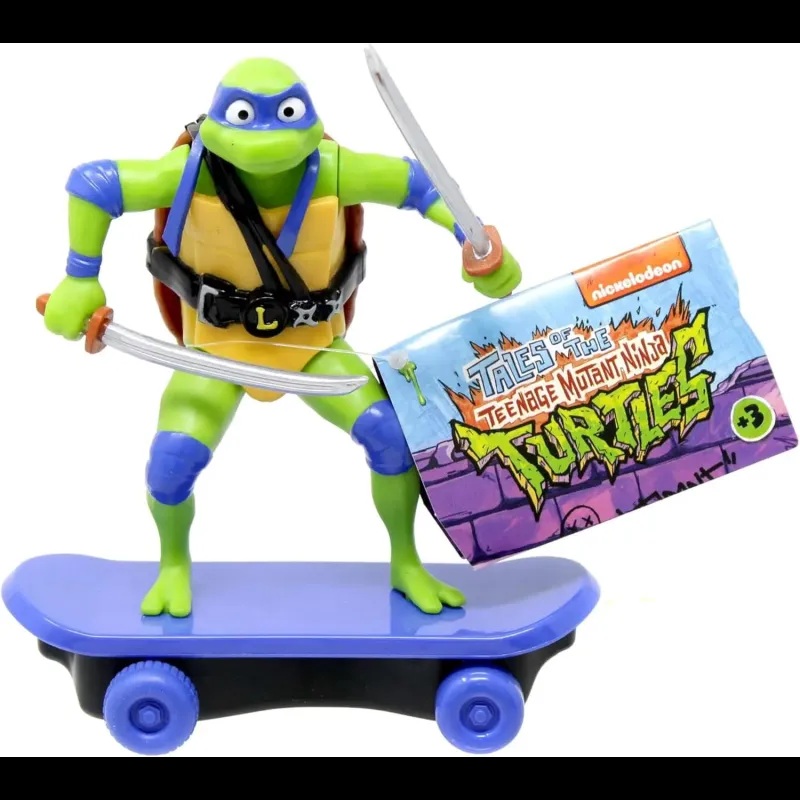 Tortugas Ninja Figura Tortuga Ninja con patinete Leonardo con Bandana azul