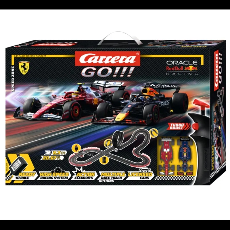Carrera Circuito Coches Slot de Carreras Zona de velocidad Ferrari Vs Red Bull - Carrera Go!!! +6A