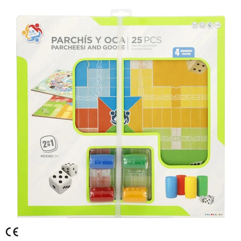 Cayro Juego Parchís Oca de madera 40 x 40 de 4 Jugadores +4A