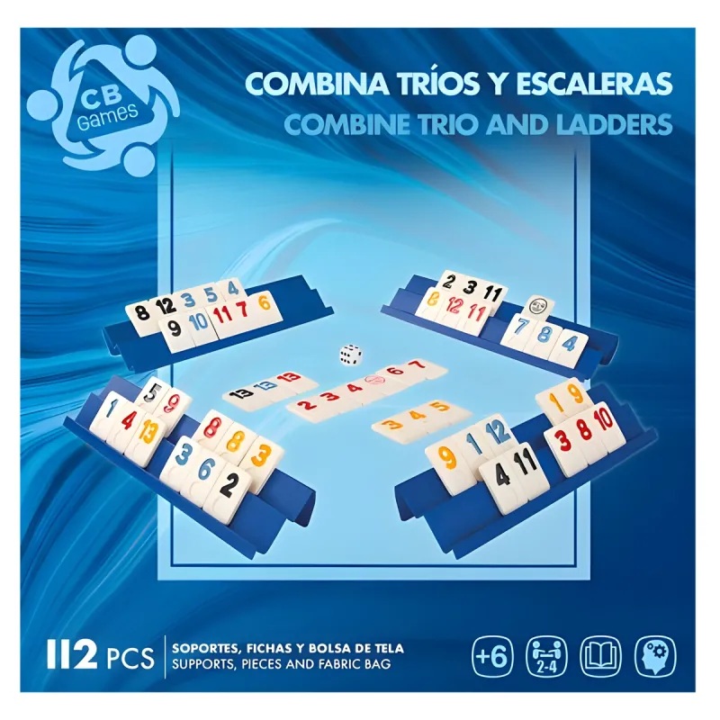 Color Baby S.L. Juego de Mesa Rummy de 4 jugadores +6A