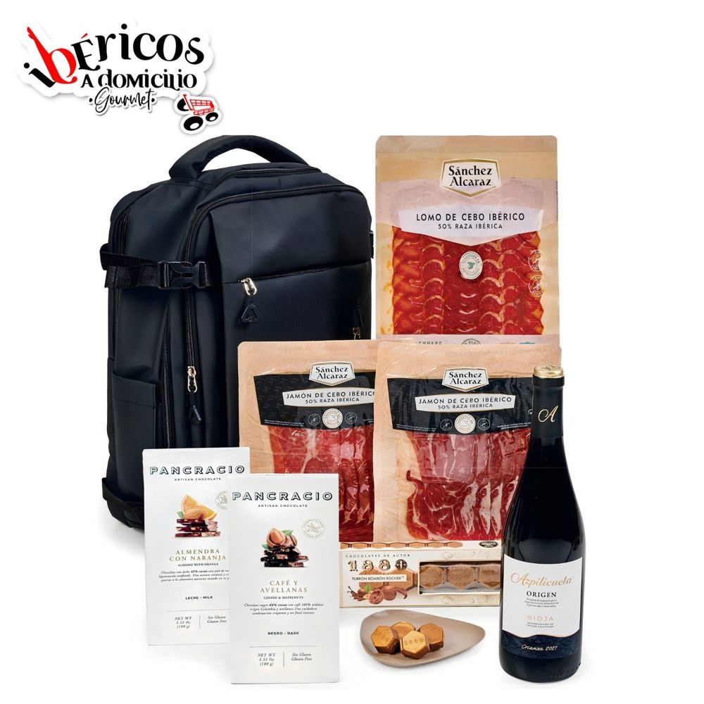 Ibéricos a Domicilio Gourmet Lote Gourmet de Navidad con Jamón de Cebo 50% Ibérico Sánchez Alcaraz Loncheado y Embutidos Ibéricos (Lote 209)