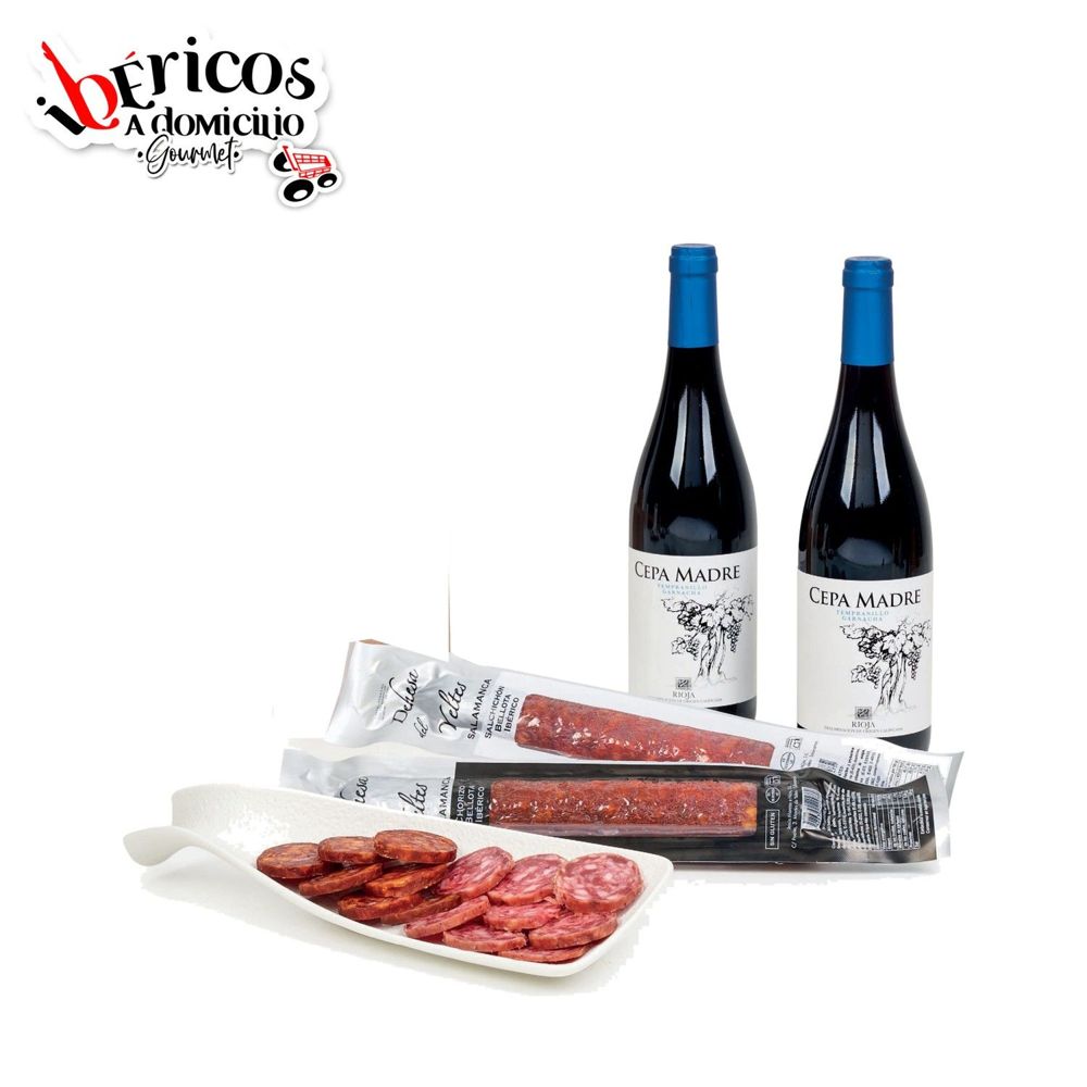 Ibéricos a Domicilio Gourmet Lote Gourmet de Navidad con Embutidos Ibéricos y 2 Vinos Rioja (Lote 211)