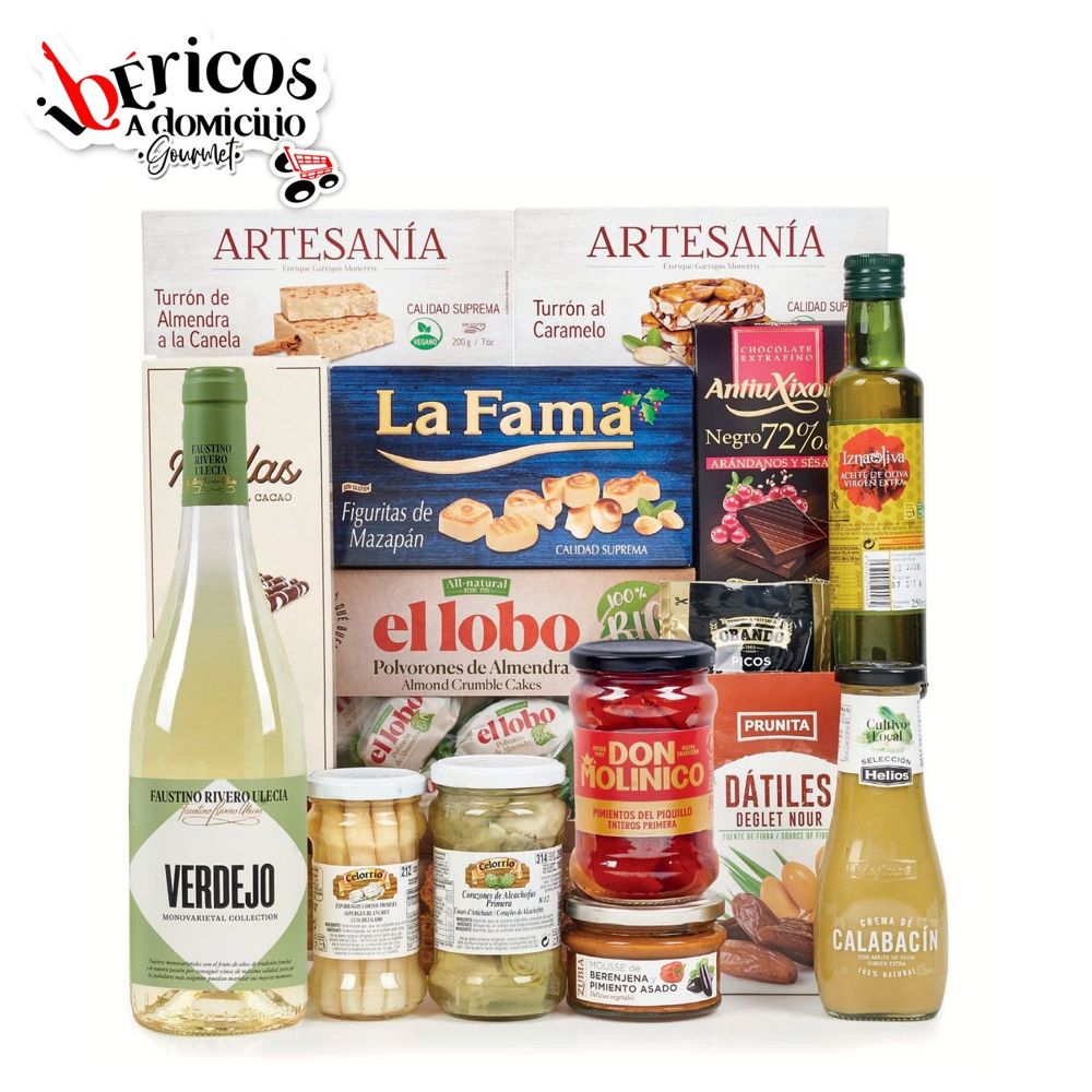 Ibéricos a Domicilio Gourmet Lote Gourmet de Navidad con Vino, Turrones y Delicias Gourmet (Lote 227)