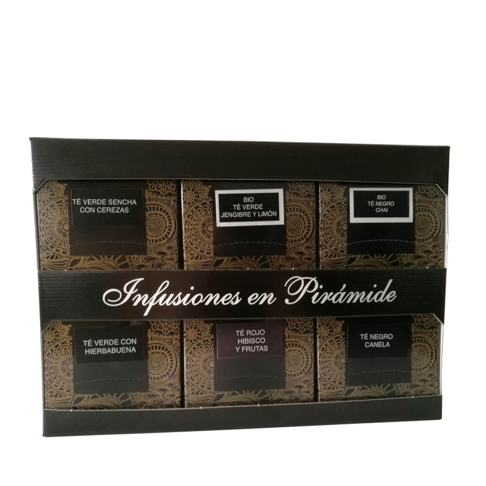 Té piramide - 6 cajas de 15 bolsitas variadas