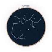miniatura Constelación fosforescente bordada a mano 17 cm
