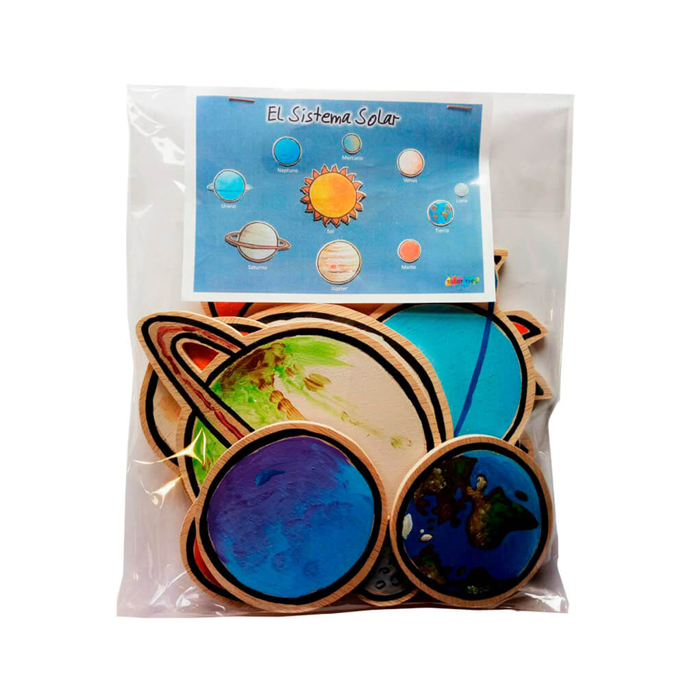 Sistema Solar - Piezas autoadhesivas de madera