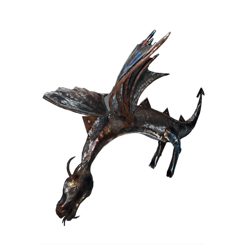 Escultura de dragón en forja