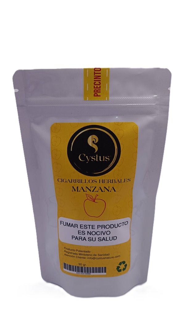 Pack 2 sobres Picadura para liar cigarrillos herbales Sabor manzana