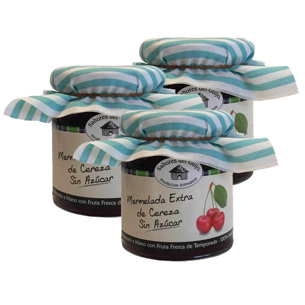 Mermelada de cereza sin azúcar - Pack 3 botes 280 g