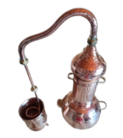 miniatura Alambique de columna independiente en cobre 3